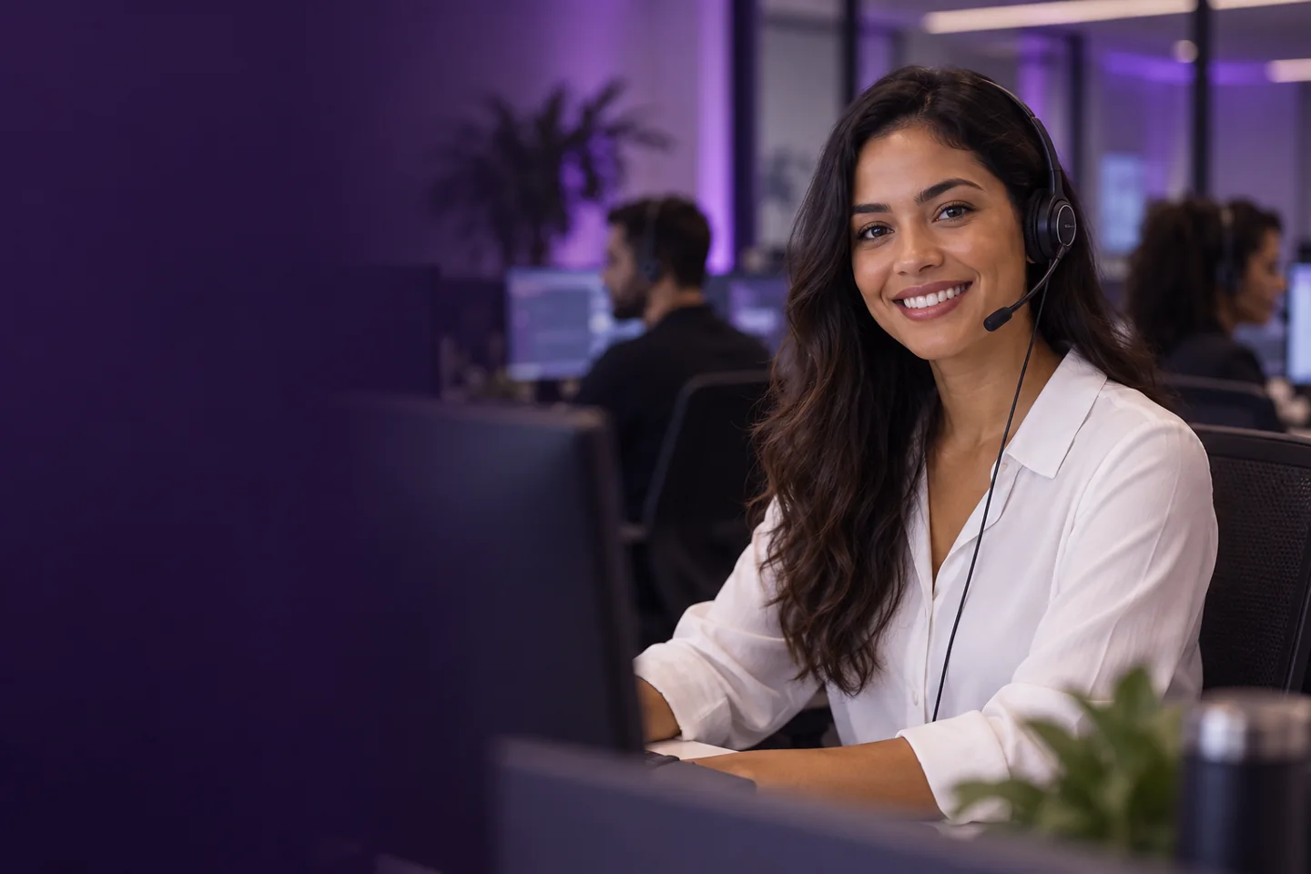 Atendente com headset — imagem conceitual de suporte